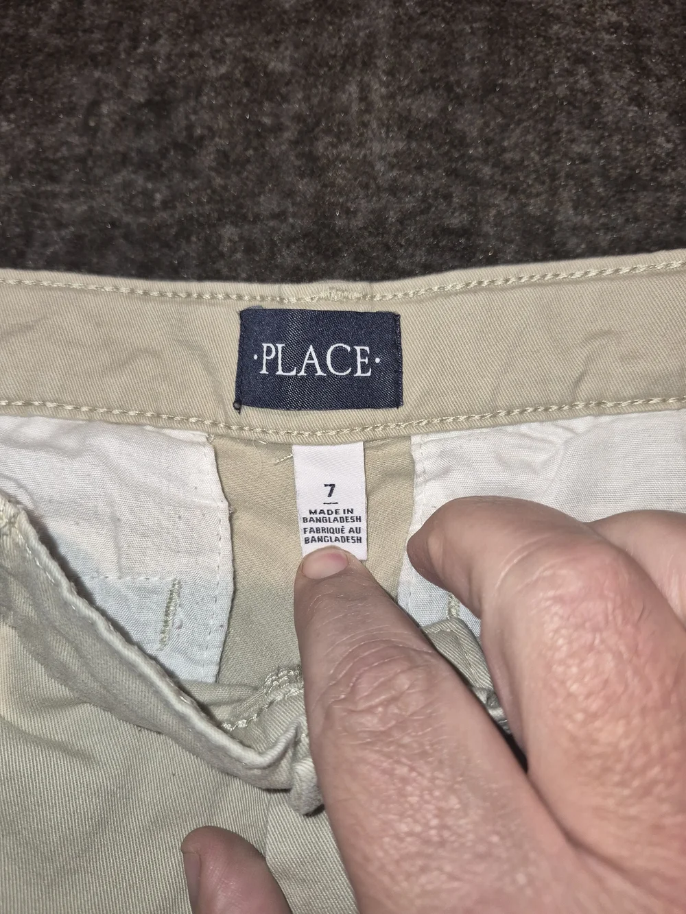 The Children's Place Beige Flat-Front Khaki Shorts Kids Size 7
